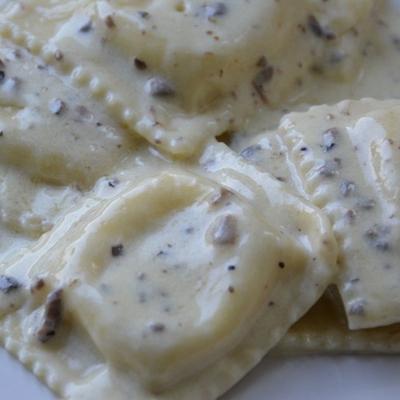 Fried Banana Ravioli with Vanilla Custard Sauce