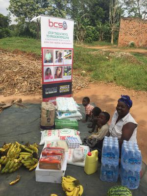 Food Donations we presented to the Victims of Crime, Violence and incarceration presented to Buwambo Community in 2019