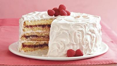 Raspberry-Laced Vanilla Cake