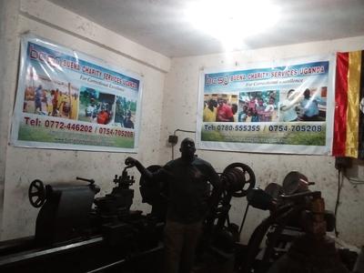 Jonathan Mugerwa at the Metal Fabrication Center Of Buena Charity Services