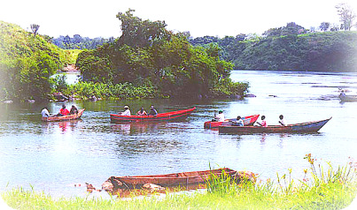 Fishing at the Source of the Nile River