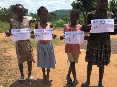 Brenda, Christine Namanda and Christine Nambooze in Uganda 